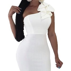 NWT white one shoulder dress.